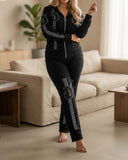 طقم ترينج قطن ريشة فرزتشي - اسود\فضي