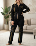 طقم ترينج قطن ريشة فرزتشي - اسود\ذهبي