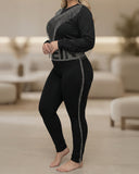 ترينج بلين سلاسل و حزام مرصع - قطن طبيعي - اسود\فضي